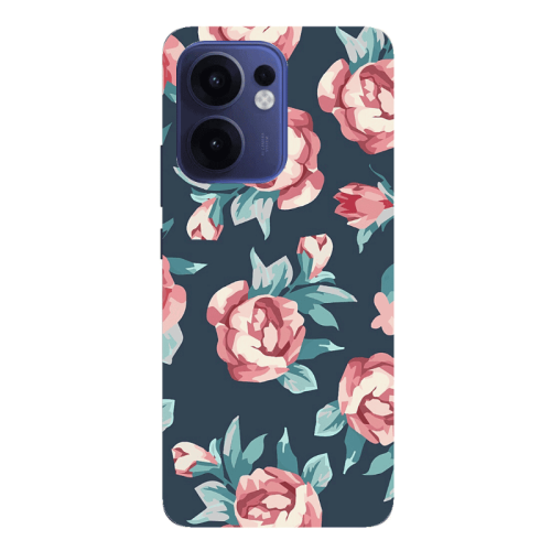 Oppo Reno 13 F Purple roses Transparent Silicone TPU Θήκη